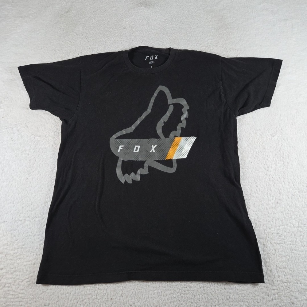 Y2k Fox Racing T Shirt Logo‎ Size Large Black